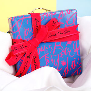 High Quality Wholesale 80g 43*300cm Birthday Fluorescent Blue and <b>pink</b> Packaging <b>Paper</b> Gift <b>Wrapping</b> <b>Paper</b> - Product Image 1