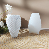 Moule en résine DM1379 pour pot de fleurs à écailles de dragon, moule en silicone 3D fait main pour vase à écailles de serpent, pour la création d'œuvres d'art en plâtre et béton
