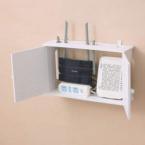 Caja de almacenamiento para enrutador de enchufe wifi, tiras de cable montado en la <span class=keywords><strong>pared</strong></span>, caja de bloque de colector, enrutador, estante decorativo - Product Image 5