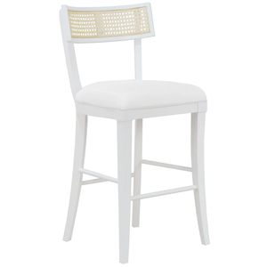 Britta Counter <b>Stool</b>  Linen and <b>Woven</b>/Wicker/Rattan/Cane matte white color Home & hotel Use bulk supplier - Product Image 2