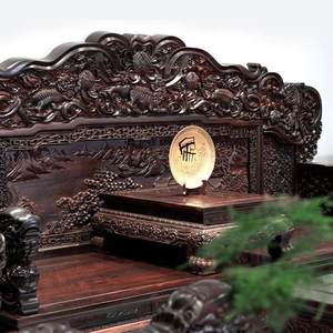 Ensemble de meubles de salon classiques chinois en bois massif d'acajou avec structure à jointures à mortaise et tenon G20230830 - Product Image 5