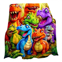 Couverture en flanelle rectangulaire Orvetex, personnalisable, écologique, ignifuge, utilisable en toutes saisons, motif dessin animé, pour étudiants