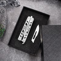 Couteau pliant en acier inoxydable, lame en acier 420, couteau utilitaire rotatif à changement rapide - EDC OEM, coupe-papier portable, outil de déballage