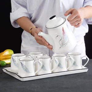 Juego de Té de Cerámica Vintage al por Mayor, 6 Piezas, Tazas de Café y Té de Porcelana con Platos, Estilo Etíope para la Tarde Árabe - Product Image 6