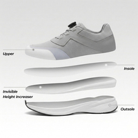 Vente en gros usine Baskets de sport rehaussantes pour hommes en cuir de vachette de haute qualité, logo personnalisable, augmentation de la taille de 7 cm
