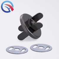 Kancing Tekan Magnetik Logam Berkualitas Tinggi Berlapis Logam untuk Tas, Pakaian, Kerajinan DIY, Warna Hitam Doff, Bahan Zinc Alloy