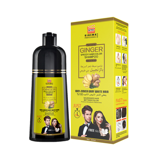 Shampoo colorant capillaire permanent au gingembre personnalisable, à base de plantes, sans ammoniaque, 420 ml, pour usage domestique, longue durée, couvre les <span class=keywords><strong>cheveux</strong></span> gris, cosmétique capillaire - Product Image 5