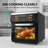 Friteuse à air intelligente en plastique grande capacité 11L avec fenêtre de visualisation, 1500W, sans huile, four électrique multifonctionnel numérique de luxe