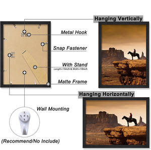 Cadre photo mural personnalisé avec logo et taille sur mesure, cadre photo en plastique noir pour affichage en galerie - Product Image 4