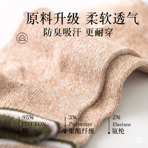 Men's Pure Cotton Ankle <b>Socks</b> Navy Blue Stripe Sweat Absorbent Odor Resistant Spring Autumn Casual <b>Socks</b> - Product Image 2