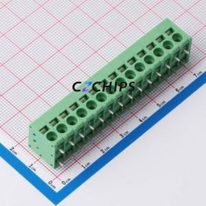 MX205R-5.0-14P-GN01-Cu-A Spring Terminal Block Through hole Component (THT),P=5mm Connector 1x14P 5mm Green Right Angle Insert - Product Image 1