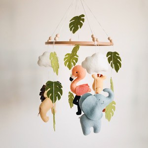 New Diy <strong>Fancy</strong> Cute Children Bed Hanging Toy Handmade Cloud Felt Safari Animals Nursery Baby <strong>Crib</strong> Mobile - Product Image 6