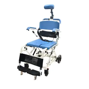 Hot sale height adjust reclinable aluminum folding commode chair for disabled hospital toilet chair