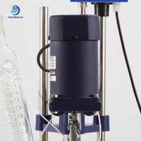Reactor de vidrio encamisado de 5L resistente a la corrosión con alimentación constante y condensador de reflux para procesamiento de productos químicos finos en laboratorio