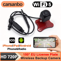 Kamera Mundur Nirkabel WiFi untuk Mobil, untuk IOS Android, Plat Nomor Eropa, HD, Penglihatan Malam, Tahan Air