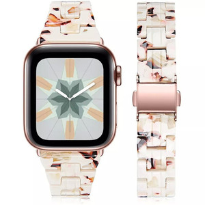 Correa Delgada y Ligera de Resina <span class=keywords><strong>para</strong></span> <span class=keywords><strong>Apple</strong></span> <span class=keywords><strong>Watch</strong></span>, 40mm 44mm 42mm 46mm, <span class=keywords><strong>para</strong></span> iWatch con Tres Cuentas - Product Image 6