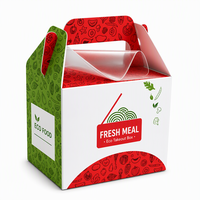 Boîte à emporter ondulée laminée pliable en papier pour repas légers, idéale pour les cuisines cloud et restaurants, vente en gros