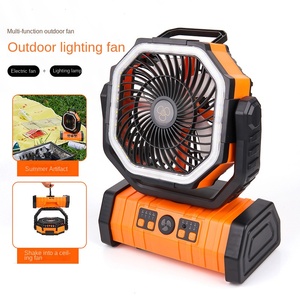<span class=keywords><strong>Ventilateur</strong></span> de camping extérieur pour la maison <span class=keywords><strong>avec</strong></span> lumière LED, silencieux, 3 vitesses, rechargeable via batterie externe et double crochet - F6 - Product Image 2