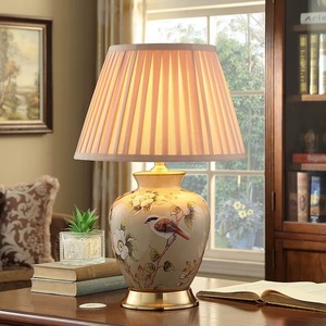 Retro Ceramic Table Lamp E27 LED Warm <b>Light</b> Bedroom Living Room Decor - Product Image 1