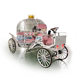 Carruaje de Cenicienta, Nuevo Modelo, Carruaje Eléctrico Clásico con Forma de Calabaza, Carruajes de Caballos para Bodas, Carro Eléctrico, Transporte Especial - Product Image 4