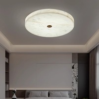 Décoration intérieure moderne, minimaliste, luminaire de plafond carré rond en cuivre, marbre d'alabâtre blanc naturel, salon, chambre à coucher