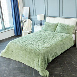 Prix direct usine réversible portable fausse fourrure <span class=keywords><strong>housse</strong></span> <span class=keywords><strong>de</strong></span> <span class=keywords><strong>couette</strong></span> et taies d'oreiller personnalisables taille Queen pour un usage domestique - Product Image 3