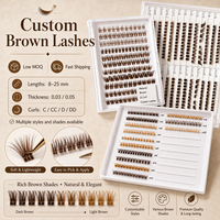 Kit de cils en grappe faits à la main en gros, effet wispy, pour cils individuels souples colorés, cils synthétiques noirs, méga volume, grappes personnalisées