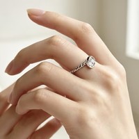925 Sterling Silber Gedrehter Bandring, Blanker Runder Flacher Fassungsring, Leere Ringfassung für DIY Cabochon-Edelstein-Einlage