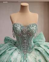 Robe de Quinceañera Feishiluo vert sauge moderne avec taille naturelle, perles, sequins, appliqués, décolleté cœur, pour fête d'anniversaire, style corset