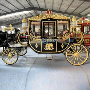 รถม้าไฟฟ้าหรูหรา Zhenda Royal รุ่น Q235B โครงเหล็ก สำหรับงานแต่งงาน สถานที่ท่องเที่ยว รองรับผู้โดยสาร 4-6 คน ยางตัน - Product Image 2