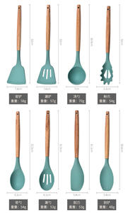 12 قطعة سيليكون مع مقبض خشبي شحن سريع تسعة ألوان اختيارية JY9997 - Product Image 5