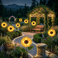 Lampe solaire LED en forme de tournesol pour allée de jardin, aménagement paysager, sécurité, portail de villa, fête de jardin, décoration de Noël
