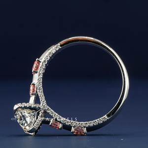 Bague en or 14 carats avec diamant de laboratoire pour femme, bague élégante à large bande avec diamant synthétique haut de gamme, bijoux de fiançailles et de mariage - Product Image 6