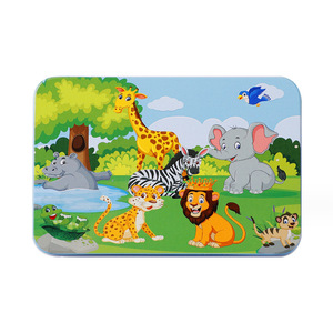 Rompecabezas de madera de dinosaurio de dibujos animados, 100 piezas, caja de hierro, juguete educativo para niños de 2 a 4 años - Product Image 4