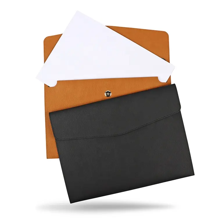 A4 File Holder Organizer Custom Office Stationery Envelope Pu Leather Document Bag