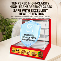 Vitrine chauffante commerciale compacte pour œufs, tartes, pains, gâteaux, burgers et autres aliments