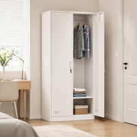 Armoire et casier métalliques à 2 portes, armoire de rangement, armoire de chambre en acier design