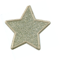 Patch brodé étoile à paillettes métalliques, personnalisé, sans minimum de commande, badges thermocollants en sergé pour chapeaux et vêtements