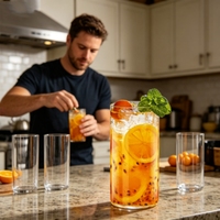 Élégantes tasses à highball en verre borosilicate de 550 ml, verres fins pour boisson, verres à eau hauts, transparents