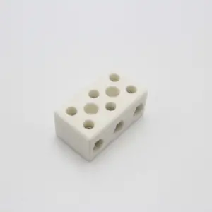 High Temperature Resistance 3 Way 60A Porcelain Ceramic Terminal Block for Connection Wires