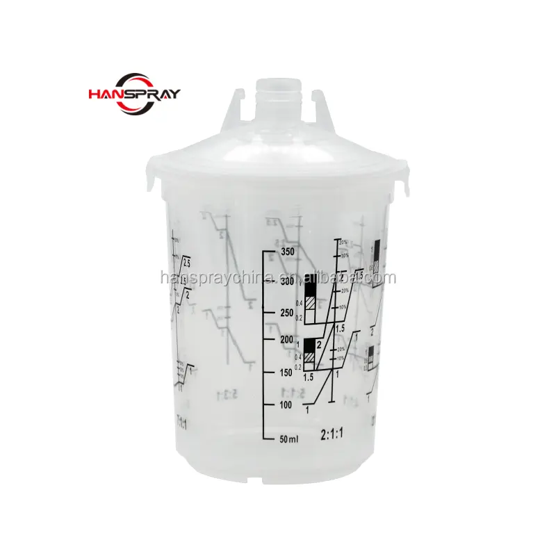 China Fabriek Verf Mengbeker Directe Verkoop 600Ml Verf Liner Cup Wegwerp Spuitpistool Cup 400Ml Spuitpistool pot