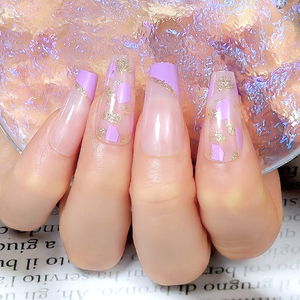 Ongles artificiels de luxe de créateur, 24 pièces par boîte, longue tenue, style européen et américain, roses, forme ballerine - Product Image 3