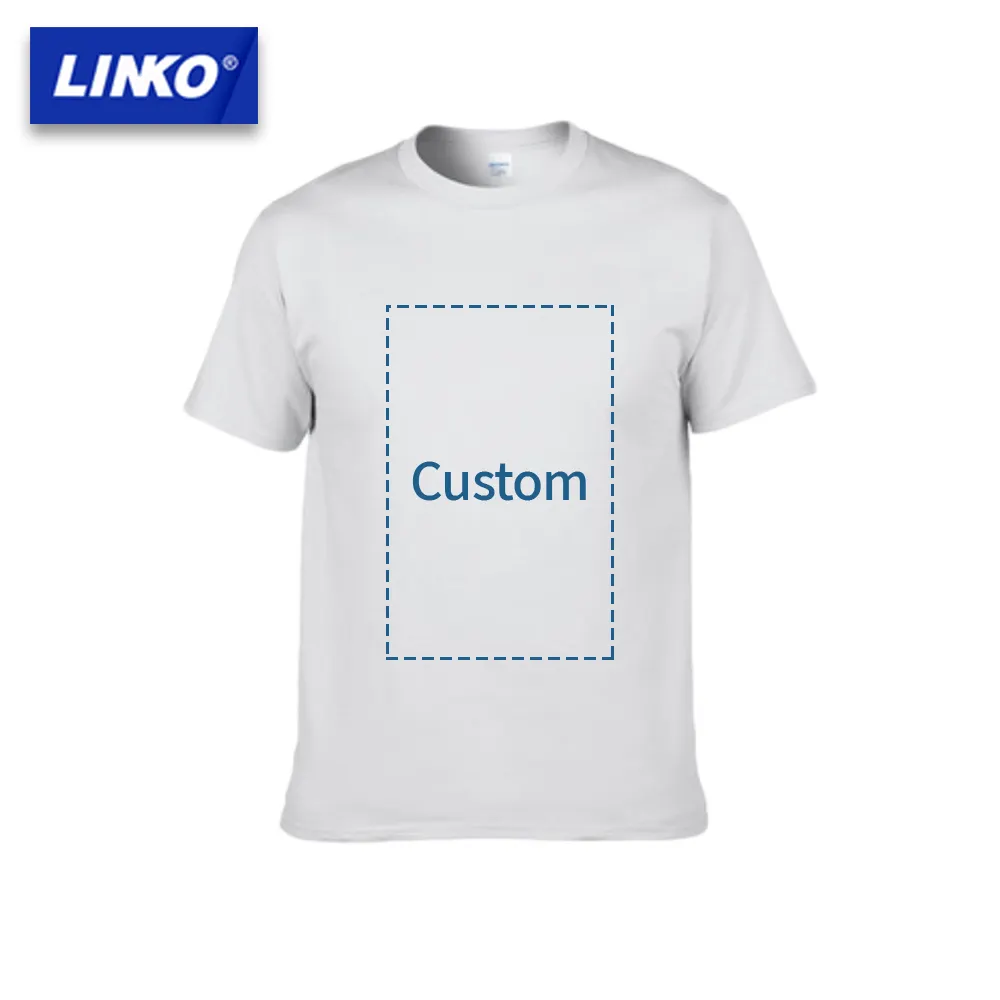 Linko 100% Premium Katoen 150gsm T-shirt Sublimatie Blanks Aangepaste Mannen Vrouwen Jongen Meisjes Plain T-shirt