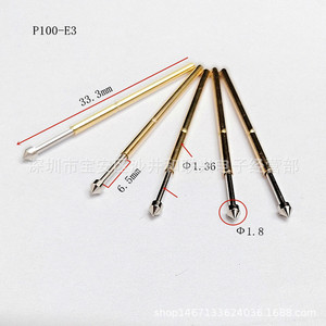 Puntas de prueba metálicas P100 E3 y P100 E1.8: Punta cónica, Punta tipo paraguas, Punta redonda, Pin de resorte de 1.36mm para piezas de instrumentos - Product Image 5