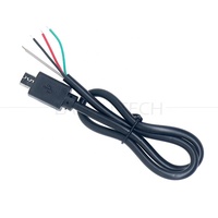 Câble USB Micro B V8 5 broches mâle vers fils nus à pigtail ouvert personnalisé
