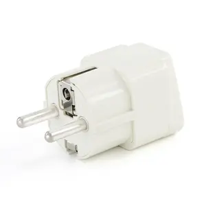 Universal 2 Pin UK US AU To EU EURO France Germany Korea Travel AC Plug Adapter Adaptor Convert Round Socket