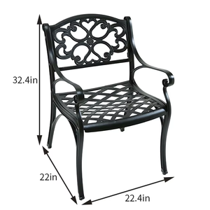 <span class=keywords><strong>Fauteuil</strong></span> en <span class=keywords><strong>aluminium</strong></span> moulé au design moderne, antirouille, pour un confort et une relaxation supérieurs en extérieur, chaise de salle à manger - Product Image 6