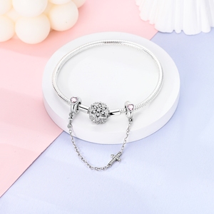 MULA Jewelry Set-Classique Argent 925 Croix Charms Perles Anneaux Boucles d'oreilles Collier Bracelet pour Cérémonies Religieuses en Argent - Product Image 6