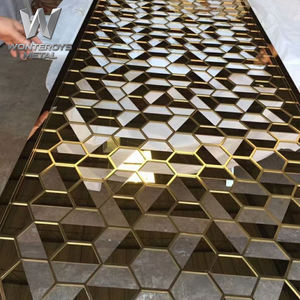 Panneau décoratif Art Déco en acier inoxydable étanche, découpé au laser CNC, pour séparation de salon et toilettes, écran métallique pour intérieurs - Product Image 2