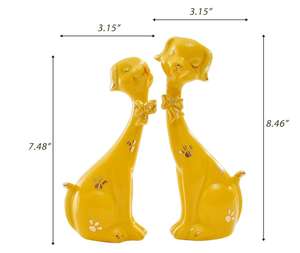 Vevor — figurine de <span class=keywords><strong>chien</strong></span> de noël en céramique, Statue de <span class=keywords><strong>chien</strong></span>, pour décoration de maison et de bureau, ensemble de 2, petits animaux pour Couple - Product Image 2